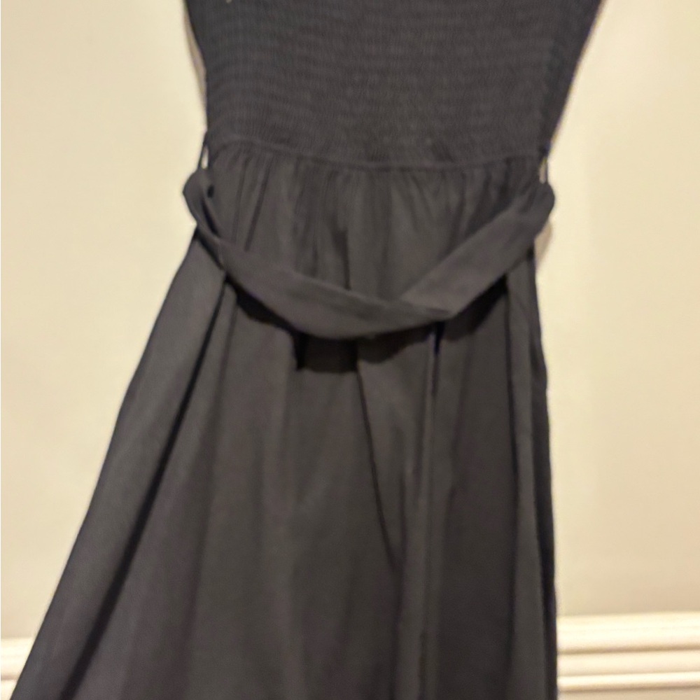 Women's Elegant Black Linen Blend Dress - Size Large NWT